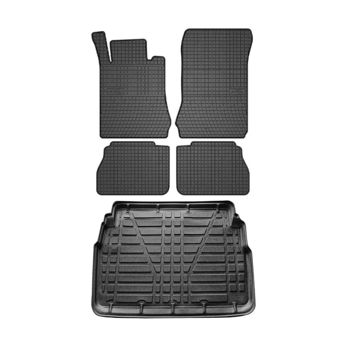 Mercedes E Class W210 Floor-Trunk Mats - Omac - El-Toro & YPS - Black - '96-'02 Mercedes E Class W210 Floor-Trunk Mats - Omac - El-Toro & YPS - Black - '96-'02